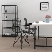 Knsz kafes tel sandalyesi 1 li mazlum syhviona kolçaklı ofis cafe bahçe mutfak thumbnail 3