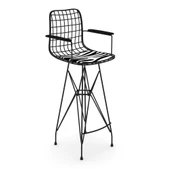 Knsz kafes tel bar sandalyesi 1 li zengin syhbonar kolçaklı 75 cm oturma yüksekliği ofis cafe bahçe mutfak thumbnail 3