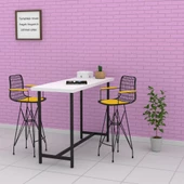 Knsz kafes tel bar sandalyesi 1 li zengin syhsrı kolçaklı 75 cm oturma yüksekliği ofis cafe bahçe mutfak thumbnail 4