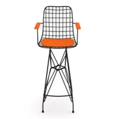 Knsz kafes tel bar sandalyesi 1 li zengin syhtrn kolçaklı 75 cm oturma yüksekliği ofis cafe bahçe mutfak thumbnail 1