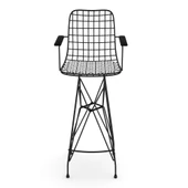 Knsz kafes tel bar sandalyesi 1 li zengin syhtalen kolçaklı 75 cm oturma yüksekliği ofis cafe bahçe mutfak thumbnail 2