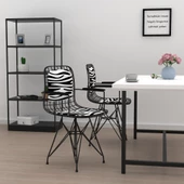 Knsz kafes tel sandalyesi 1 li mazlum syhbonar kolçaklı sırt minderli ofis cafe bahçe mutfak thumbnail 3