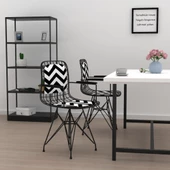 Knsz kafes tel sandalyesi 1 li mazlum syhaldo kolçaklı sırt minderli ofis cafe bahçe mutfak thumbnail 3