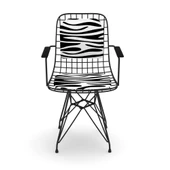 Knsz kafes tel sandalyesi 1 li mazlum syhbonar kolçaklı sırt minderli ofis cafe bahçe mutfak thumbnail 2