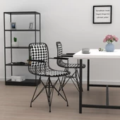 Knsz kafes tel sandalyesi 1 li mazlum syhkono kolçaklı sırt minderli ofis cafe bahçe mutfak thumbnail 3