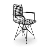 Knsz kafes tel sandalyesi 1 li mazlum syhkono kolçaklı sırt minderli ofis cafe bahçe mutfak thumbnail 1