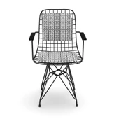 Knsz kafes tel sandalyesi 1 li mazlum syhtalen kolçaklı sırt minderli ofis cafe bahçe mutfak thumbnail 2