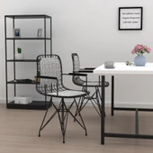 Knsz kafes tel sandalyesi 1 li mazlum syhtalen kolçaklı sırt minderli ofis cafe bahçe mutfak thumbnail 3