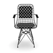 Knsz kafes tel sandalyesi 1 li mazlum syhviona kolçaklı sırt minderli ofis cafe bahçe mutfak thumbnail 2