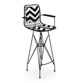 Knsz kafes tel bar sandalyesi 1 li zengin syhaldo kolçaklı sırt minderli 75 cm oturma yüksekliği ofis cafe bahçe mutfak thumbnail 2