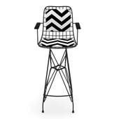 Knsz kafes tel bar sandalyesi 1 li zengin syhaldo kolçaklı sırt minderli 75 cm oturma yüksekliği ofis cafe bahçe mutfak thumbnail 1