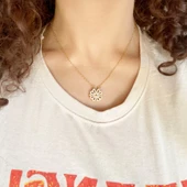 Çelik Kolye, Yonca Kolye Altın Kaplama Kadın Kolye KLY-396 thumbnail 6