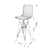 Knsz kafes tel bar sandalyesi 1 li zengin syhaldo 75 cm oturma yüksekliği ofis cafe bahçe mutfak thumbnail 5