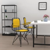 Knsz kafes tel sandalyesi 1 li mazlum syhsrı kolçaklı sırt minderli ofis cafe bahçe mutfak thumbnail 3