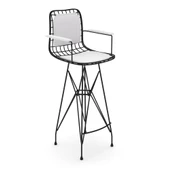 Knsz kafes tel bar sandalyesi 1 li zengin syhbyz kolçaklı sırt minderli 75 cm oturma yüksekliği ofis cafe bahçe mutfak - 2