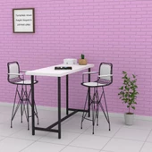 Knsz kafes tel bar sandalyesi 1 li zengin syhbyz kolçaklı sırt minderli 75 cm oturma yüksekliği ofis cafe bahçe mutfak - 4