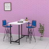 Knsz kafes tel bar sandalyesi 1 li zengin syhmvi kolçaklı sırt minderli 75 cm oturma yüksekliği ofis cafe bahçe mutfak thumbnail 4