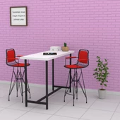 Knsz kafes tel bar sandalyesi 1 li zengin syhkrm kolçaklı sırt minderli 75 cm oturma yüksekliği ofis cafe bahçe mutfak thumbnail 4