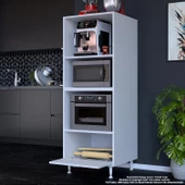 Modilayn LOYA 59,6 x 162,8 x 56 cm Tek Kapaklı Ankastre Fırın Ve Mutfak Dolabı - 3