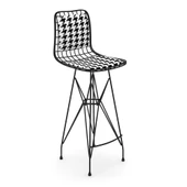 Knsz kafes tel bar sandalyesi 1 li zengin syhkono sırt minderli 75 cm oturma yüksekliği ofis cafe bahçe mutfak thumbnail 3