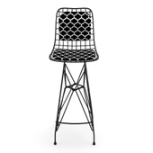 Knsz kafes tel bar sandalyesi 1 li zengin syhviona sırt minderli 75 cm oturma yüksekliği ofis cafe bahçe mutfak thumbnail 2