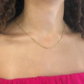 Çelik Zincir Altın Kaplama Dorika Toplu Model 1 MM - ZN-250 thumbnail 2