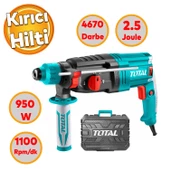 Total Kırıcı Delici Darbeli Matkap 950 W Metal Beton Ahşap Elektropnömatik Delme Kırma Hilti - 1