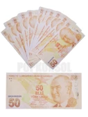 50 Adet 50 TL Geçersiz Para Parti Şaka Düğün Oyun Parası Fim Dizi Çekimleri İçin thumbnail 1