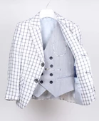 Doktor Junior Erkek Çocuk Kareli Ceket ve Yelek Takım - 4