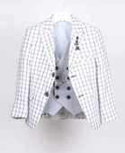 Doktor Junior Erkek Çocuk Kareli Ceket ve Yelek Takım - 1