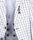 Doktor Junior Erkek Çocuk Kareli Ceket ve Yelek Takım - 3