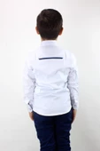 Erkek Çocuk Kendinden Desenli Uzun Kol Gömlek - 3