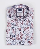 Erkek Çocuk Katlanır Kollu Çiçekli Slim Fit Gömlek - 2