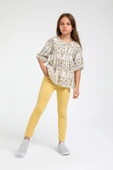 Kız Çocuk Slim Fit Örme Pantolon - 4