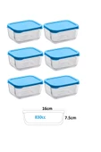 Paşabahçe 6 Adet  530743 Orta Büyük Kapaklı Snowbox Saklama Kabı Takımı 830cc - 1