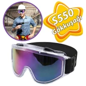 Kaynak Koruyucu Iş Güvenlik Güvenliği Gözlüğü Ventilli Gözlük S550 Gökkuşağı Ürünleri - 1