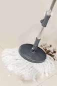 360 Derece Döner Başlıklı Lüx Temizlik Kova Microfiber Mop Paspas Seti 16 Litre - 2