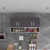 Kenzlife hazır mutfak vesper gri 060*120*32 mutfak banyo dolabı kapaklı raflı thumbnail 4