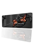 SonicTouch Ejder Desenli Kaymaz Gaming Oyuncu Masaüstü Dikişsiz Klavye Mouse Pad 32x70Cm - 1