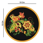 Valerine Life Sarı Siyah Kuş Desenli Yıkanabilir Kaydırmaz Ofis Çay ve Fincan Bardak Altlığı 10x10cm 6 Adet - 1