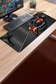 SonicTouch Ejder Desenli Kaymaz Gaming Oyuncu Masaüstü Dikişsiz Klavye Mouse Pad 32x70Cm - 3