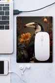 SonicTouch Tukan Papağını Kaydırmaz Gaming Oyuncu Dikişsiz Kahverengi Sarı Mouse Pad/Ped 17x21cm - 3