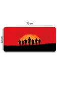 SonicTouch Red Dead Redemption Kaymaz Gaming Oyuncu Masaüstü Dikişsiz Kırmızı Klavye Mouse Pad 32x70Cm - 2