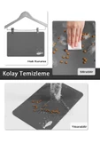 MAtGo Pati Evcil Hayvan Beslenme Matı Balık Figürlü Su Geçirmez Kaymaz Gri Kedi Köpek Mama Paspası 50x70cm - 2