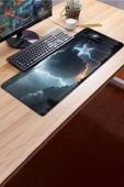 SonicTouch Göklerin Ay Yıldızı Şimşek Temalı Kaymaz Gaming Oyuncu Dikişsiz Klavye Mouse Pad 32x70Cm - 3