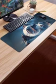 SonicTouch Yükselen Zafer Ay Yıldızlı Dağ Zirvesi Temalı Kaymaz Gaming Oyuncu Dikişsiz Klavye Mouse Pad 32x70Cm thumbnail 3