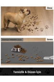 MAtGo Pati Evcil Hayvan Beslenme Matı Kemik Figürlü Su Geçirmez Kaymaz Gri Kedi Köpek Mama Paspası 50x70cm - 4