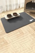 MAtGo Pati Evcil Hayvan Beslenme Matı Balık Figürlü Su Geçirmez Kaymaz Gri Kedi Köpek Mama Paspası 50x70cm - 1