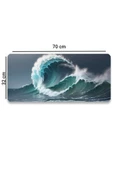SonicTouch Dalgaların İhtişamı Ay Yıldızlı Kaymaz Gaming Oyuncu Masaüstü Dikişsiz Klavye Mouse Pad 32x70Cm - 2