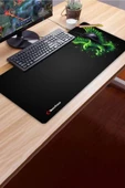 SonicTouch UltraGrand Siyah ve Neon Yeşili Kartal Dikişsiz Xxl Gaming Oyuncu Masaüstü Klavye Mouse Pad 40x90Cm - 3